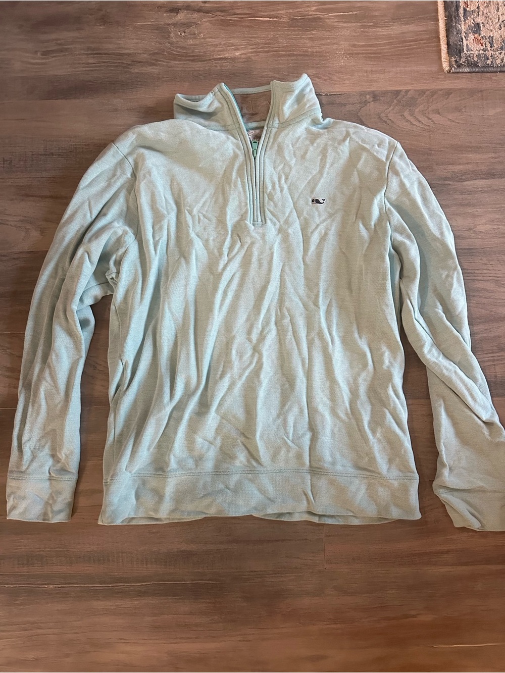 Vineyard Vines Men’s Size Medium Light Aqua Quarter-Zip Pullover Sweater